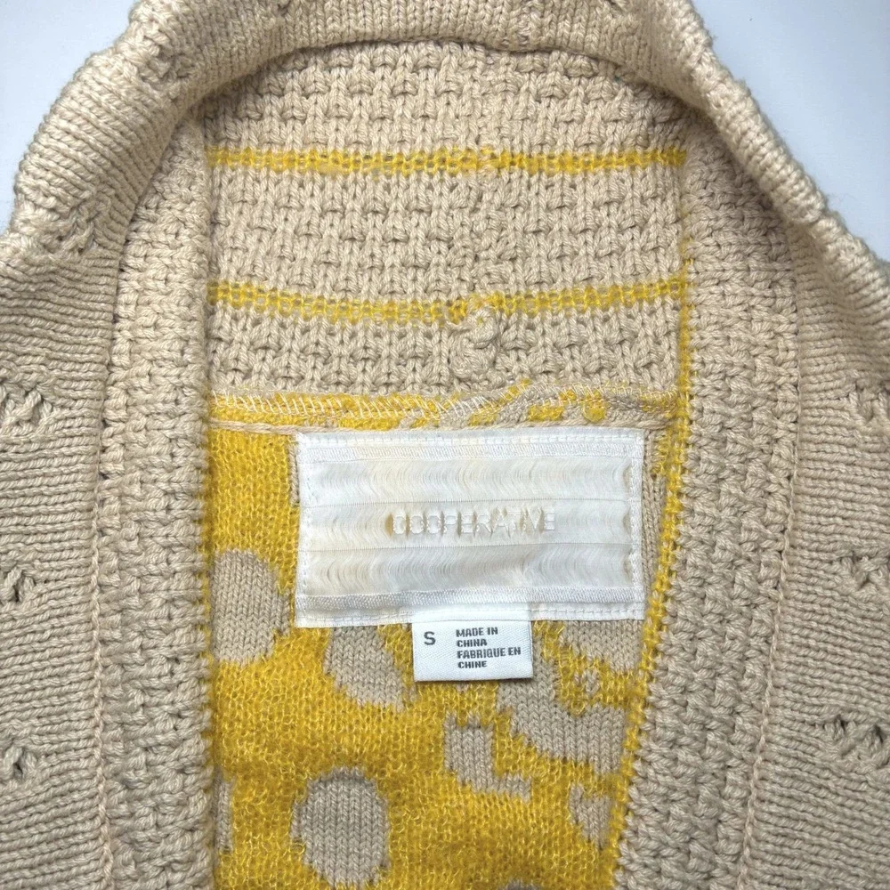 Cooperative Chunk Shawl Open Knit Cardigan Mohair Blend Boho Prep Academia Small